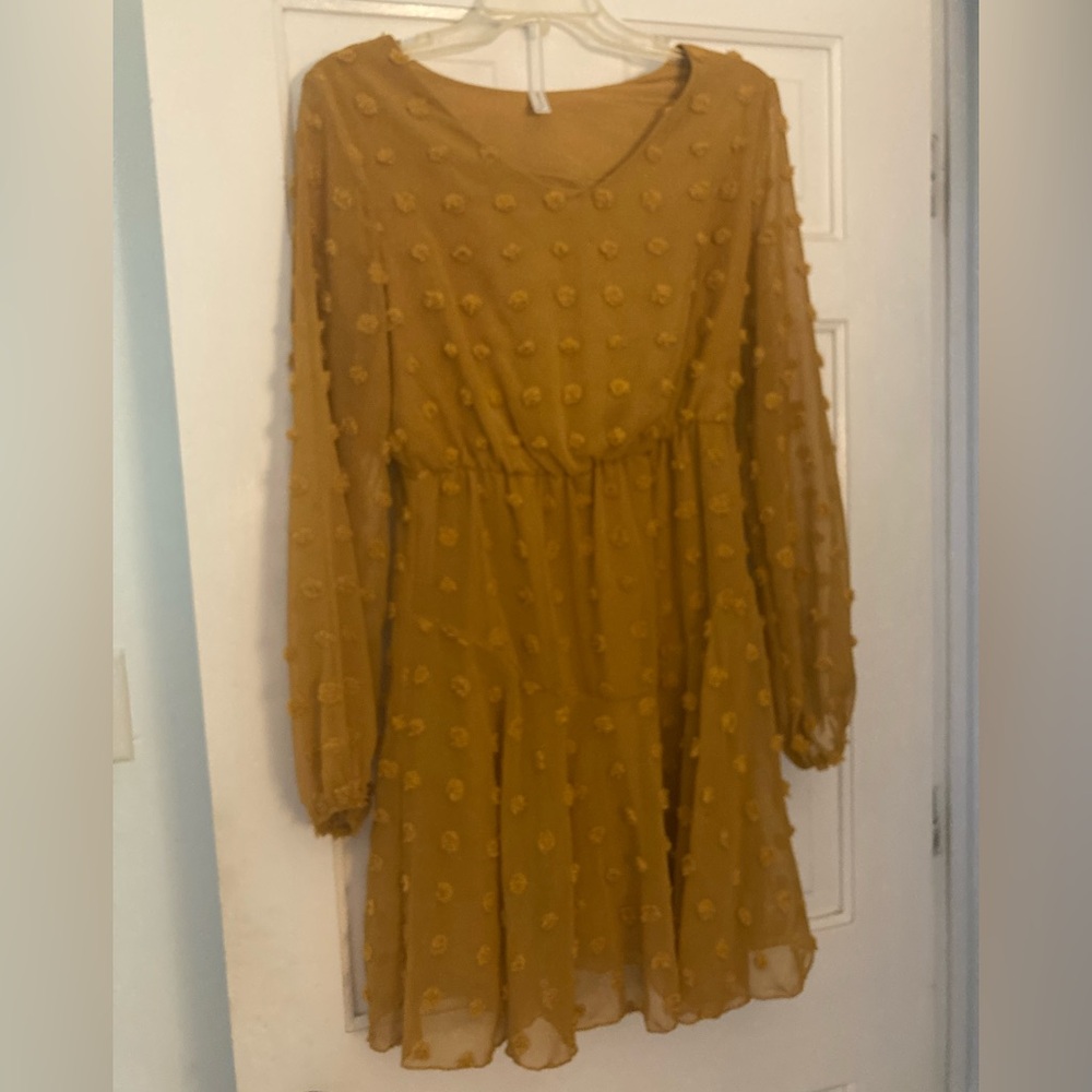 Mustard dress long sleeves